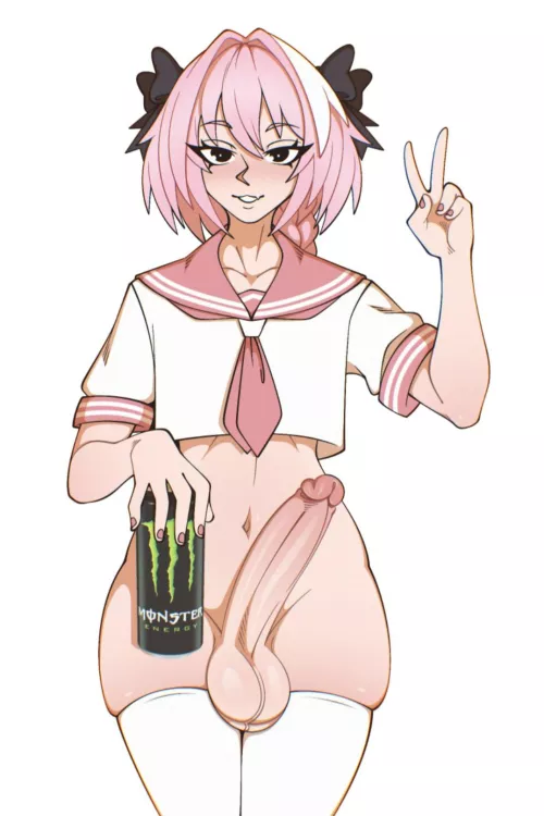 Thirsty? Astolfo got a monster right here by EnvironmentActive945