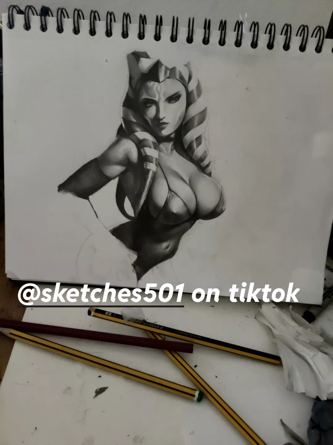 Ahsoka (drawn by me) posted by Cultural_Dig_9976