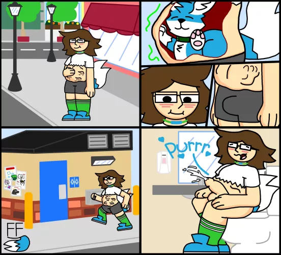 {comic} Feral me being used as a plug by my bf while he is in his human form (art by me) by LegGay