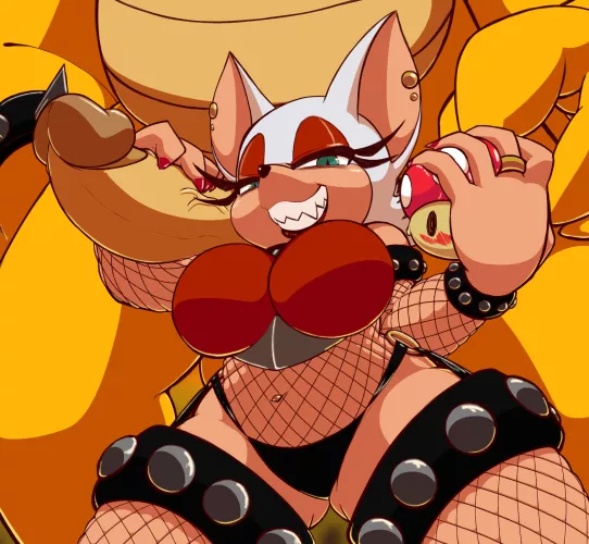 Rouge and Bowser (Artist:Four-Pundo) by White-Whiskey