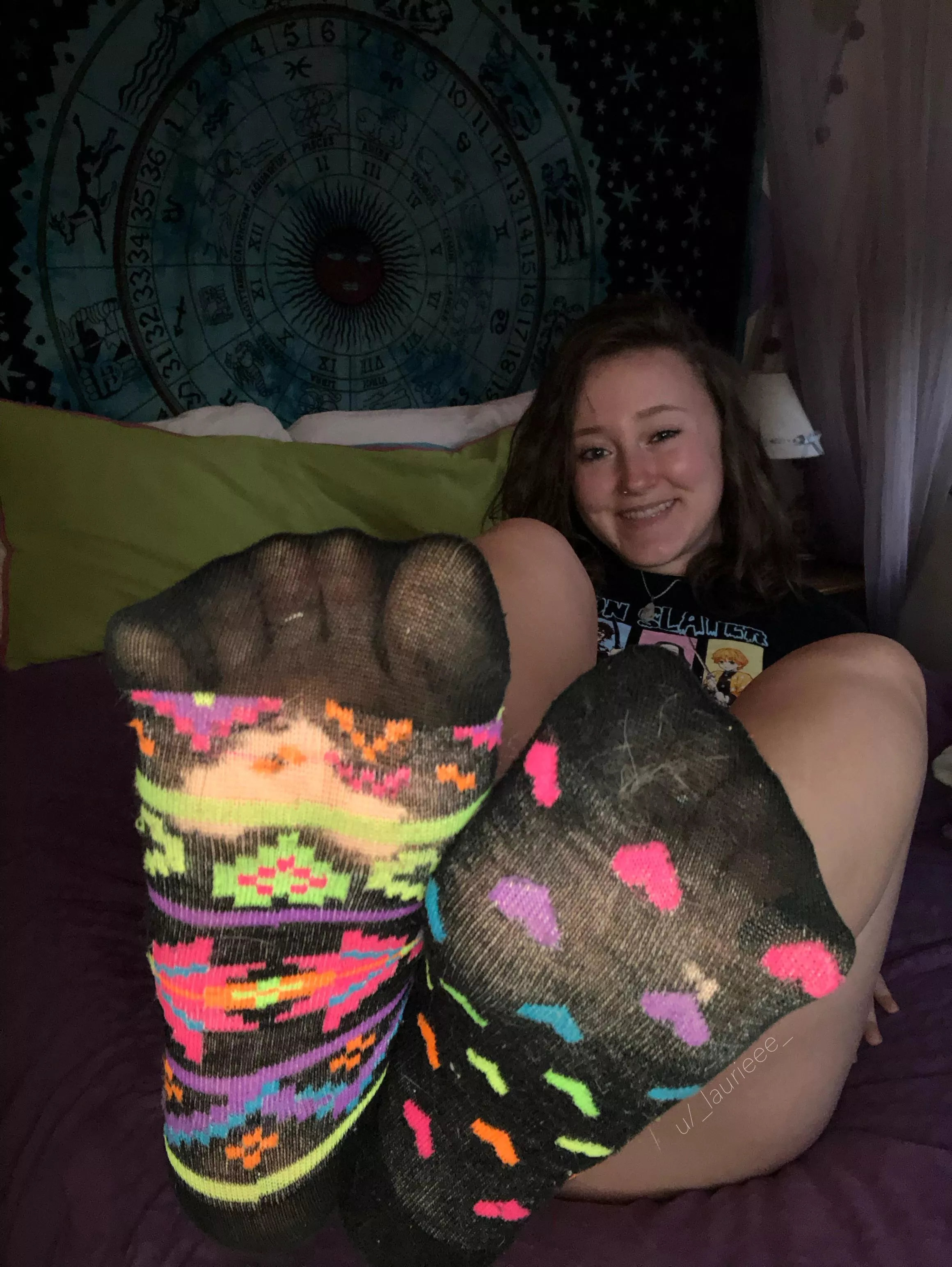 These socks are so worn that you can see through them [F] posted by _laurieee_