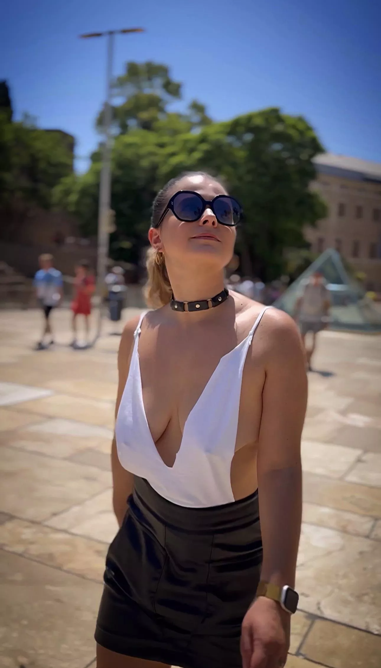 Enjoying the hot sun and a lose top posted by FreelyKaty