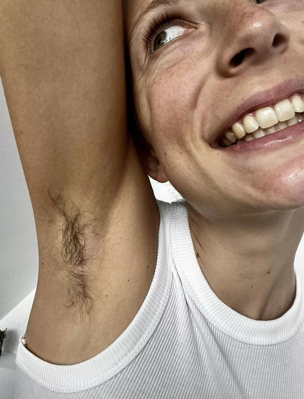 happy girls and long hairy pits posted by lulusdreamz