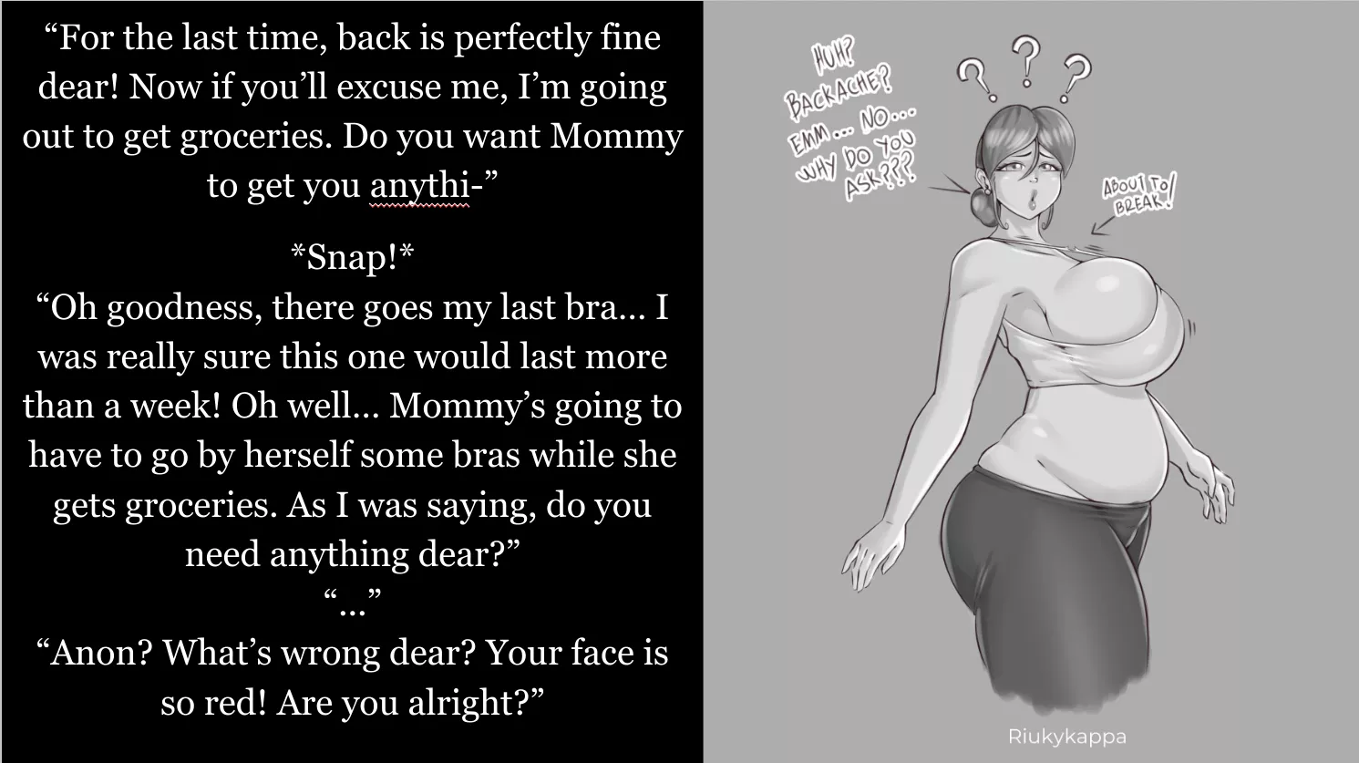 Mommy's Broken Bra! [Mommy Kink] [Ripped Clothes] [Oblivious] [Sports Bra] [Milf] [Gender Neutral POV] [Accidental Flashing] posted by Glum_Advertising5311