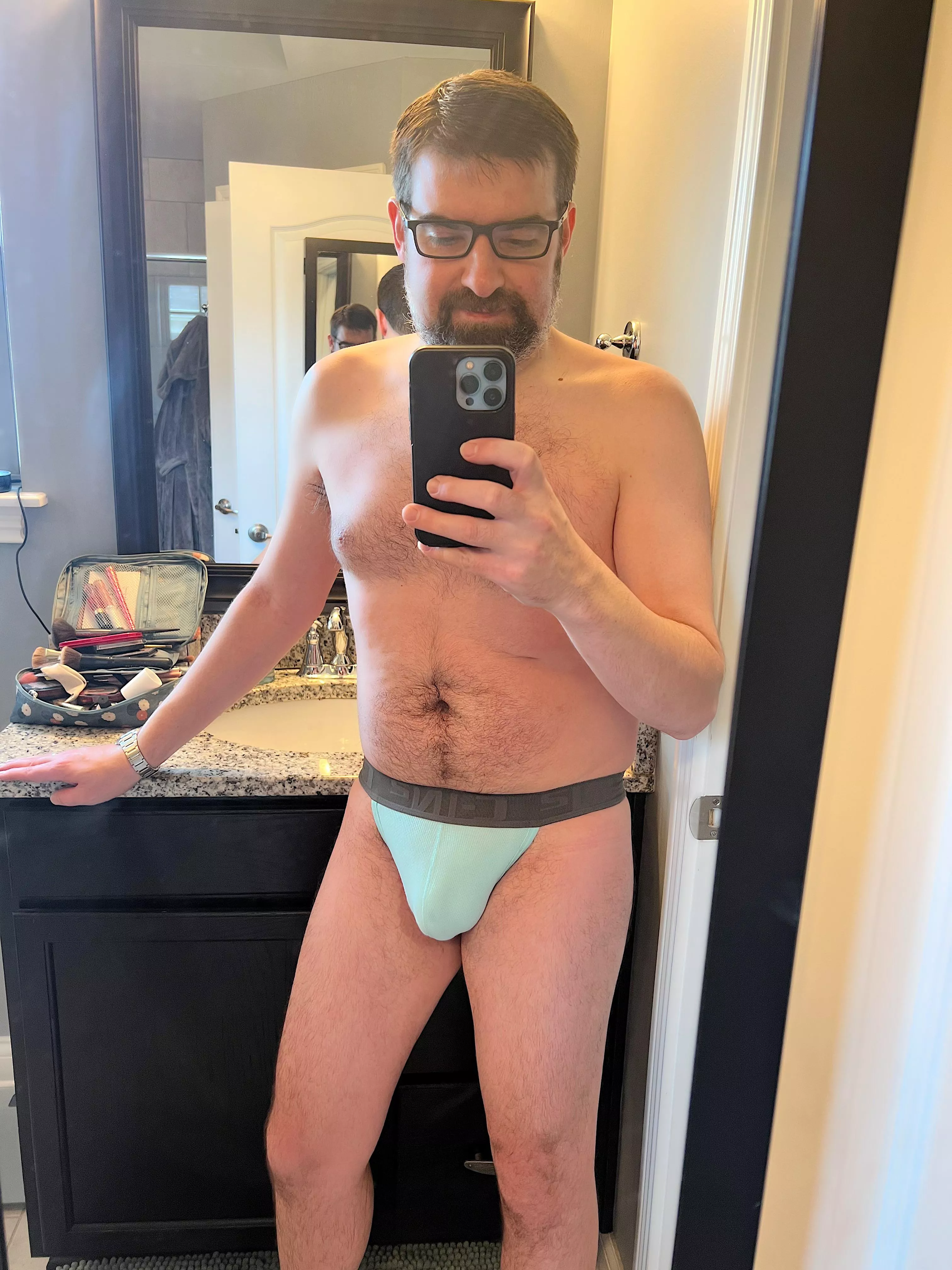 Last post of the day…here’s me wearing a thong…am I pulling this off? 😉 posted by Hawkeyes1483