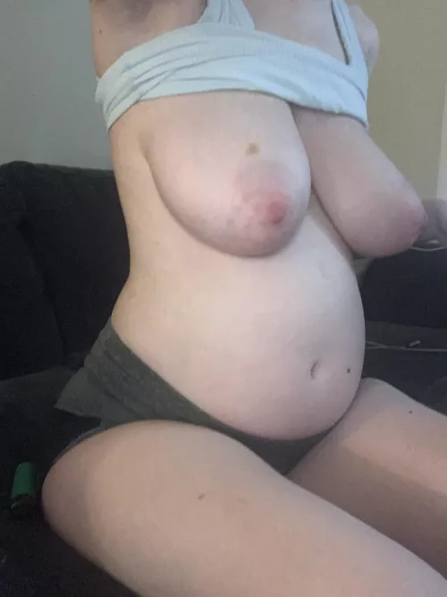 looking so pregnant lol… but its just a food baby by LittleFatGirl03