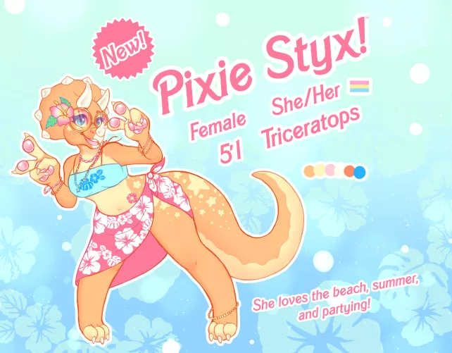 My recently redesigned sona, Pixie! (art by me) by Aesthetic_Bagels