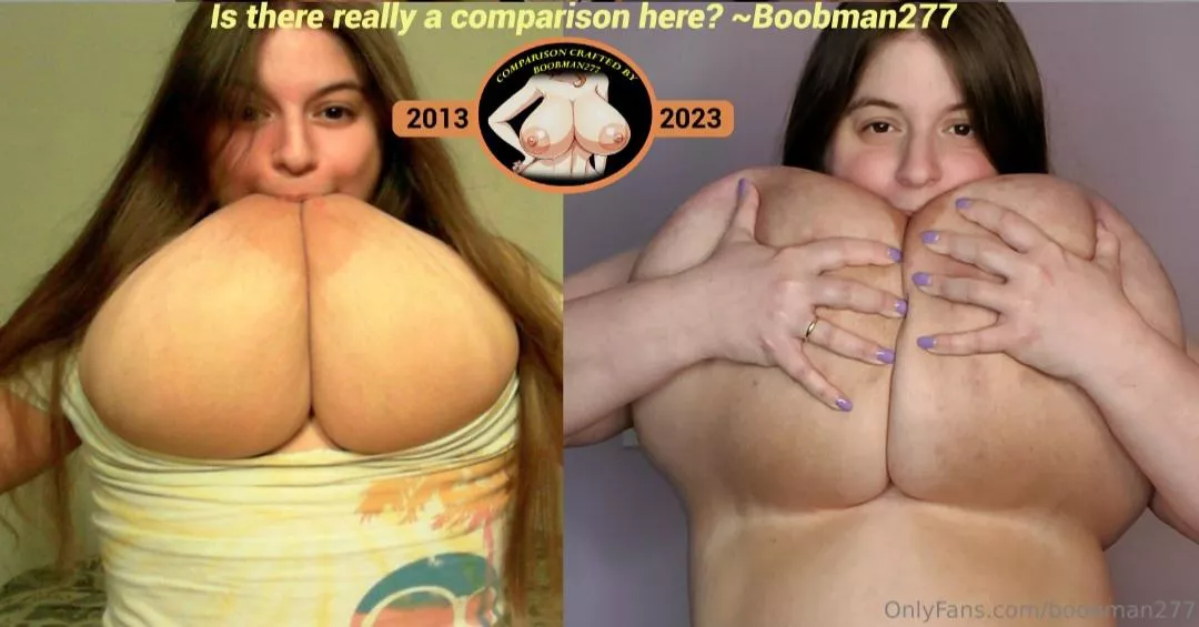 Nipple sucking boob growth comparison by BustySarahRae