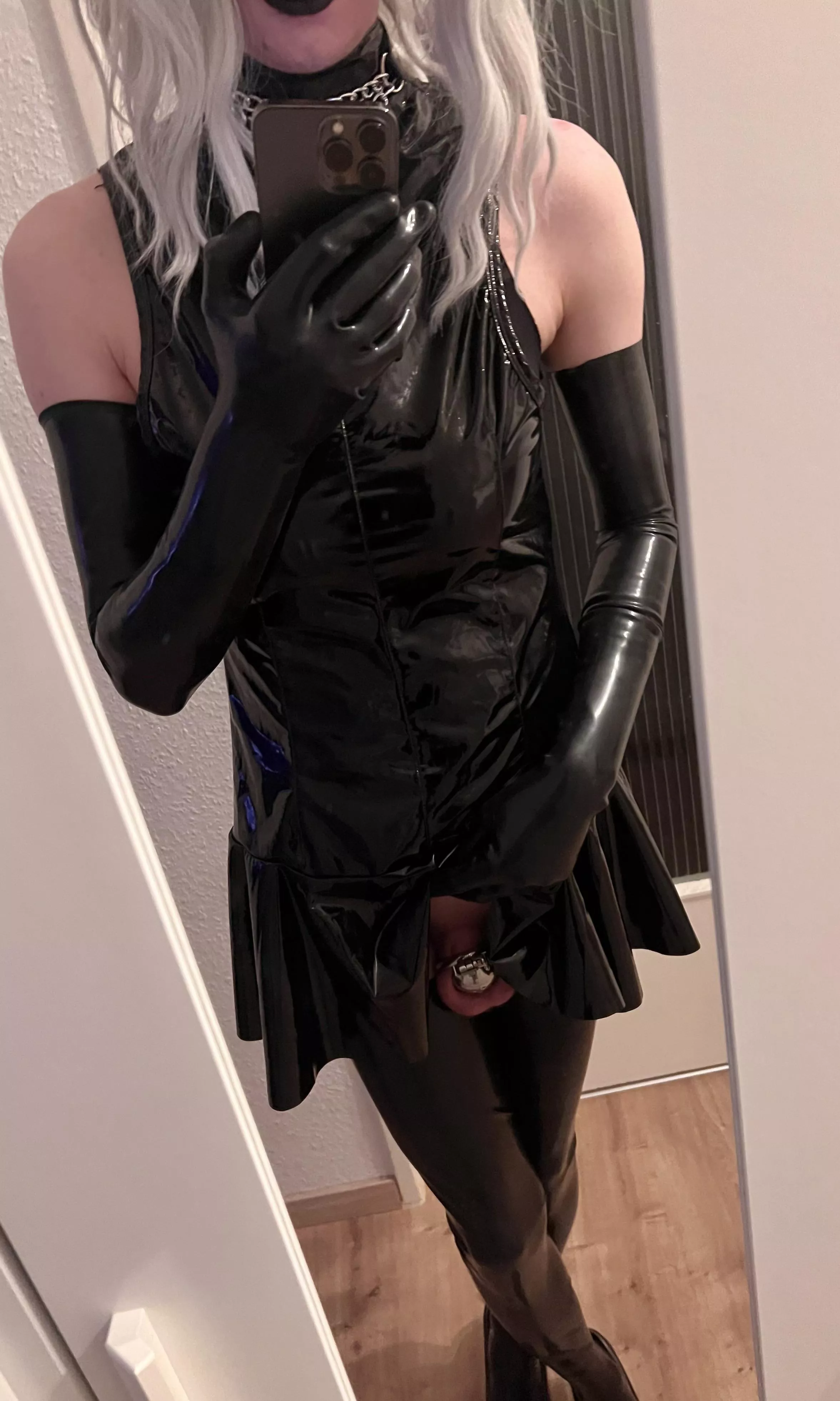 Shiny and locked like a good slut posted by DirtySlutLaura