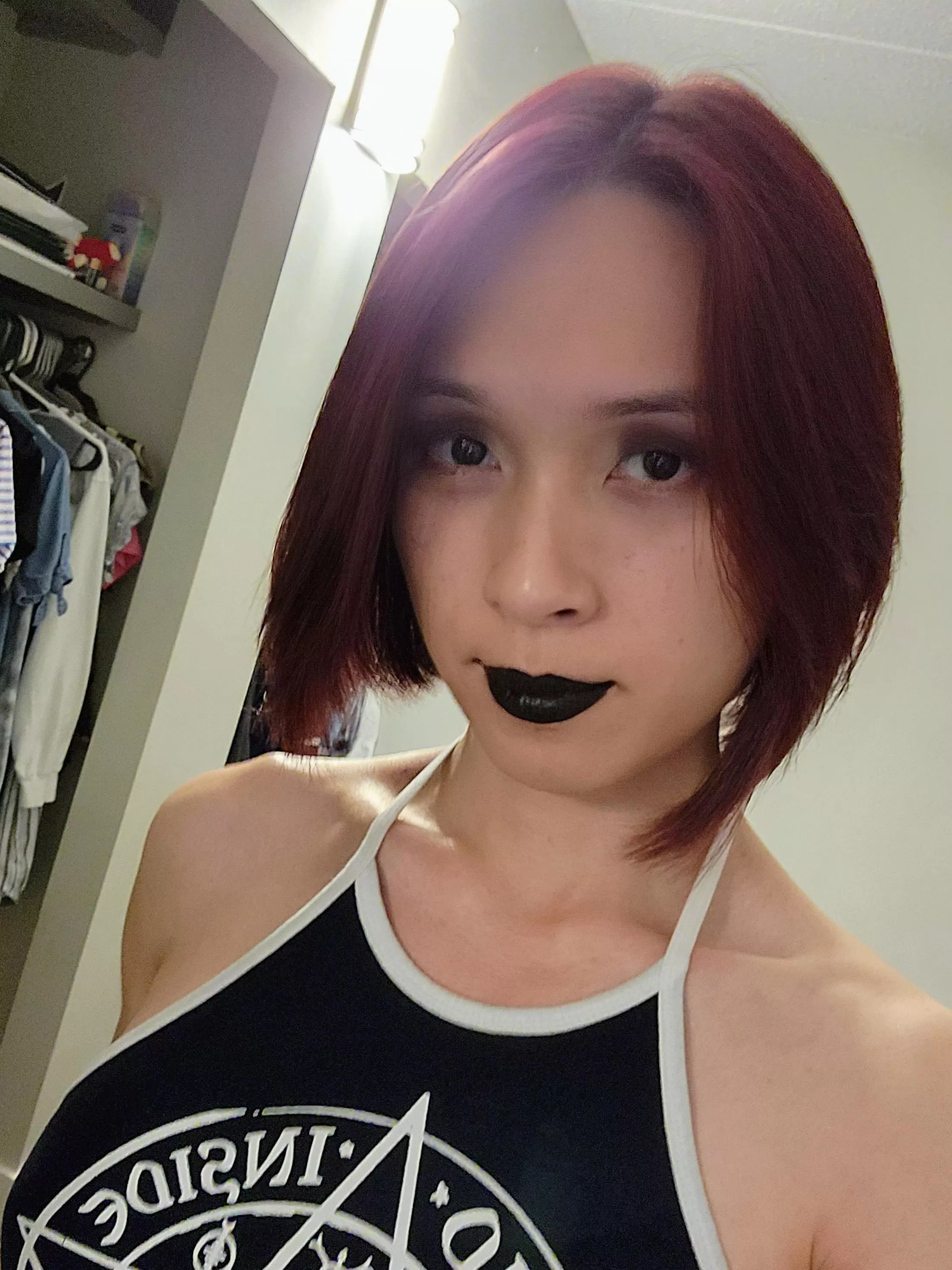 Trying on a new look. A penny for your thoughts? posted by Yokai1412