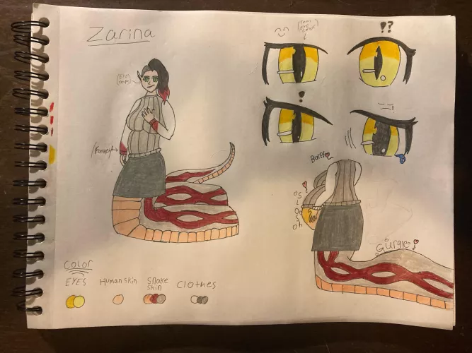 {image} One more new character from me for now. Say greetings to Zarina, Chubby geek lamia! (OC) by YourBoyKnox