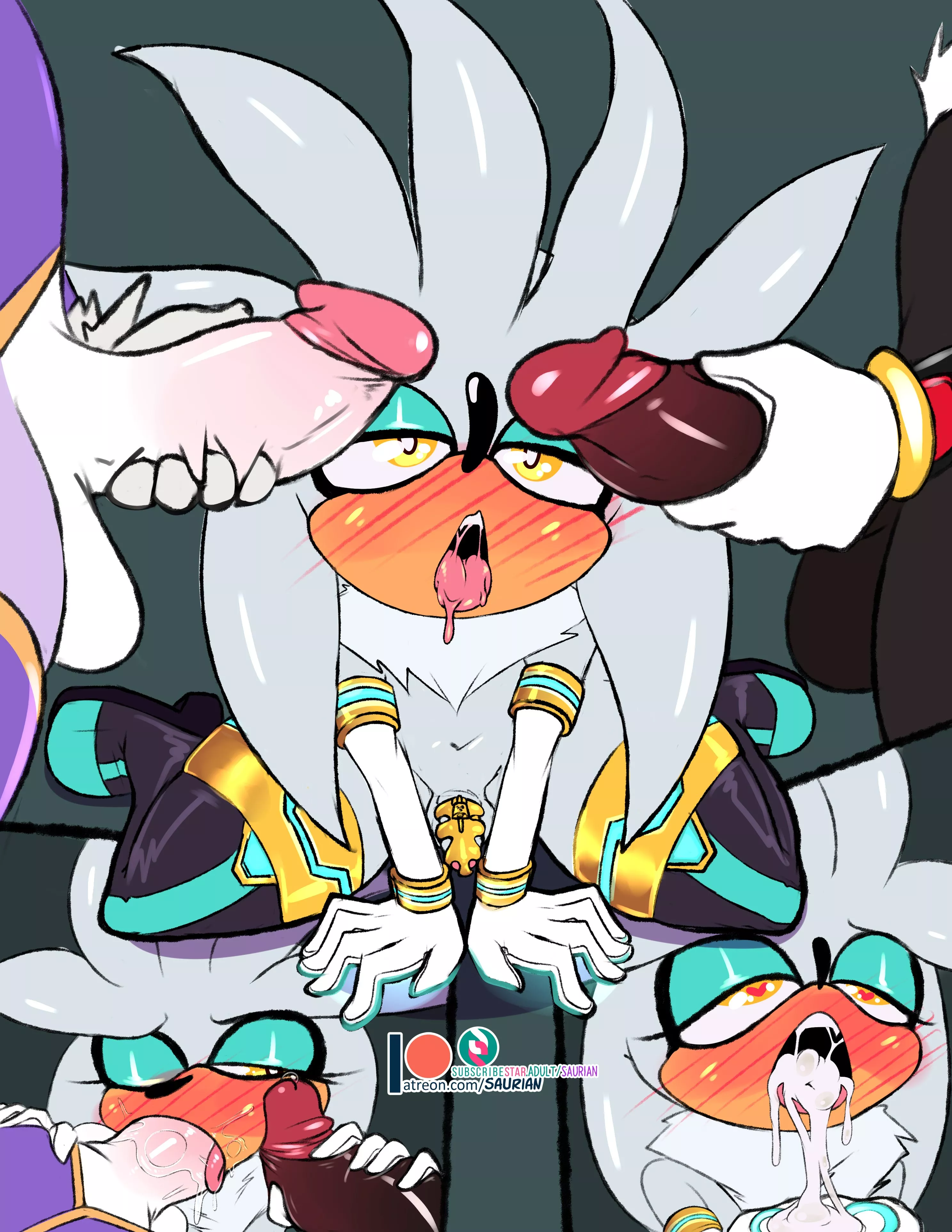 Silver being a cock-loving slut w/ Blaze & Shadow (Artist:Saurian) posted by White-Whiskey