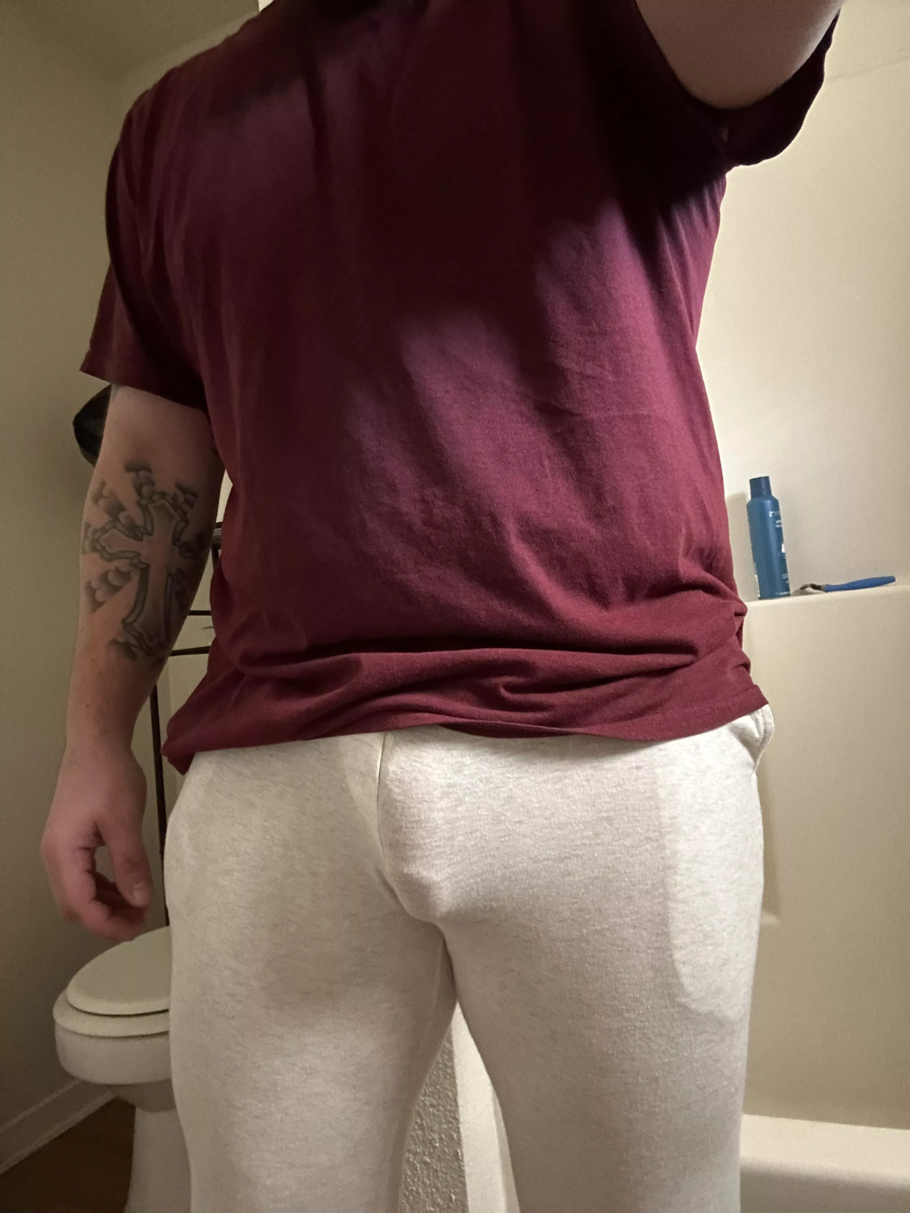 Since y’all love my bulge, here is me in super thin pajamas posted by DDoS_404