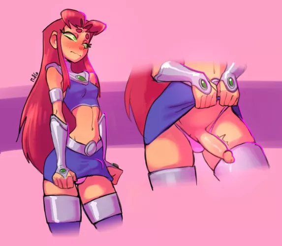 Starfire giving a little peak (MalCo) [Teen Titans] by ItsaYouser22