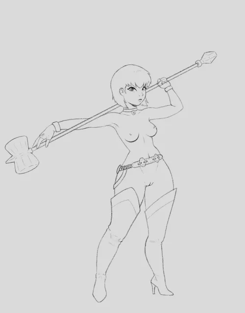 A quick sketch of a young Warriors girl by lewis_sanchez