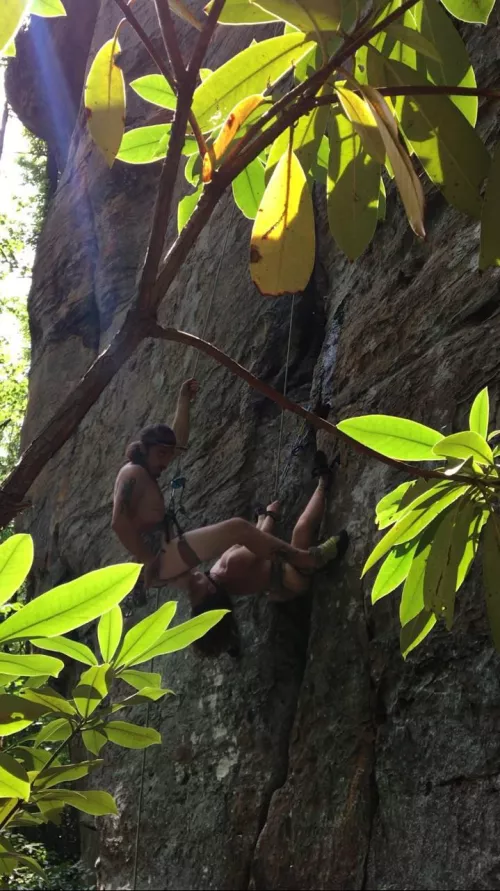 does a climbing harness and being ties to the wall count as bondage? cause i feel like it does. :) by dirtypooramor