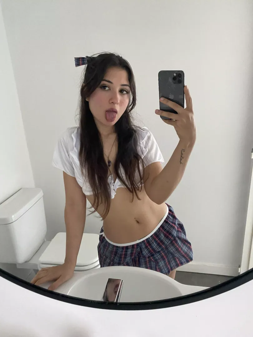 My professor told me this skirt is not allowed... probably because I'm not wearing anything underneath..🤭 posted by annualpanel
