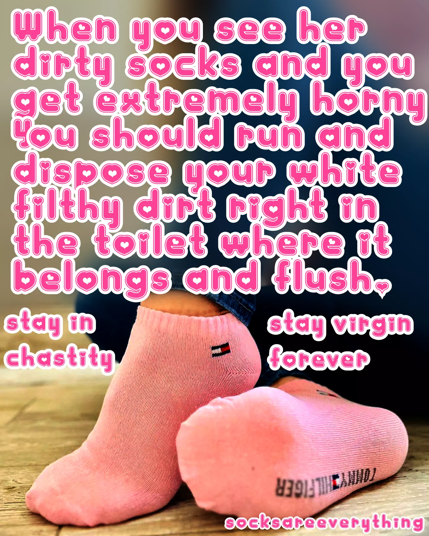 Stay chaste virgin forever and flush your filthy dirt in the toilet! posted by SocksAreEverything