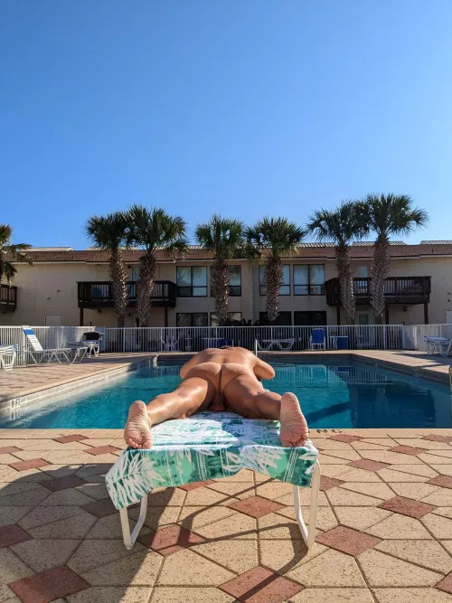 Tanning at the pool by redbull