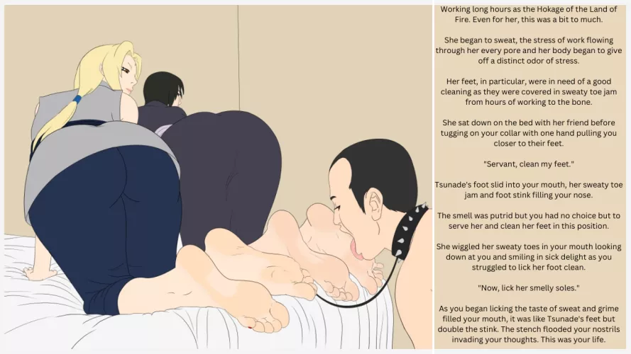 Tsunade's Foot Slave [ Feet ] [ Sweat ] [ Femdom ] ( Artist : Peperpee ) [ Comms are open ] by Plastic_Ad6349