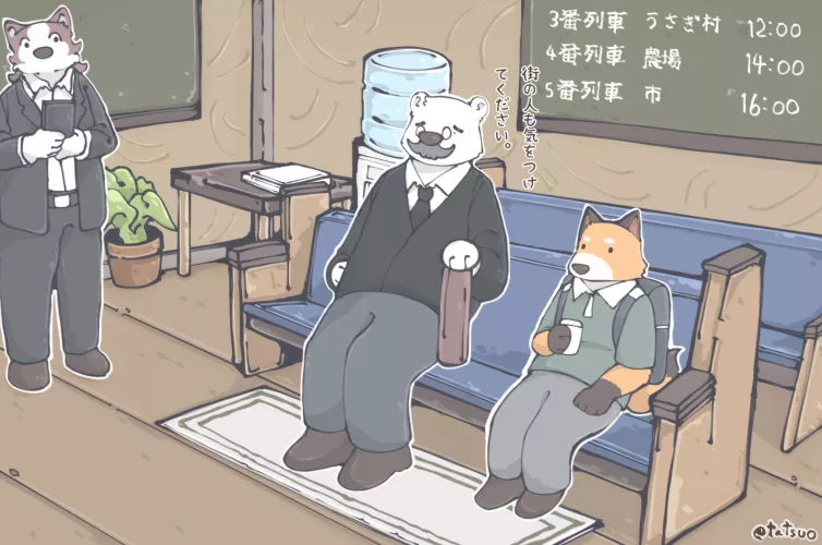 Waiting for the train (OC) by Okami_Tatsuo