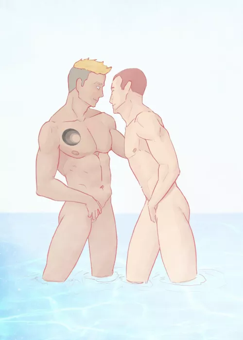 Alone in a steamy pool by Almostawardguy