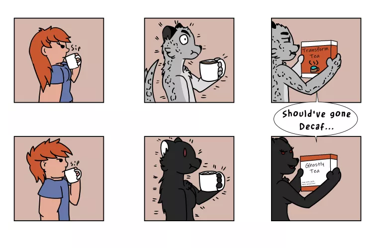 Should have gone Decaf [Ftm Snow Lepoard - Mtf Panther] by AbysssShriek