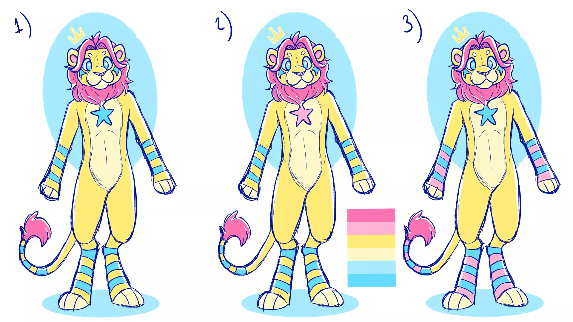 Doing a redesign of my character with this color palette, which one do you think is better? posted by Searix1627