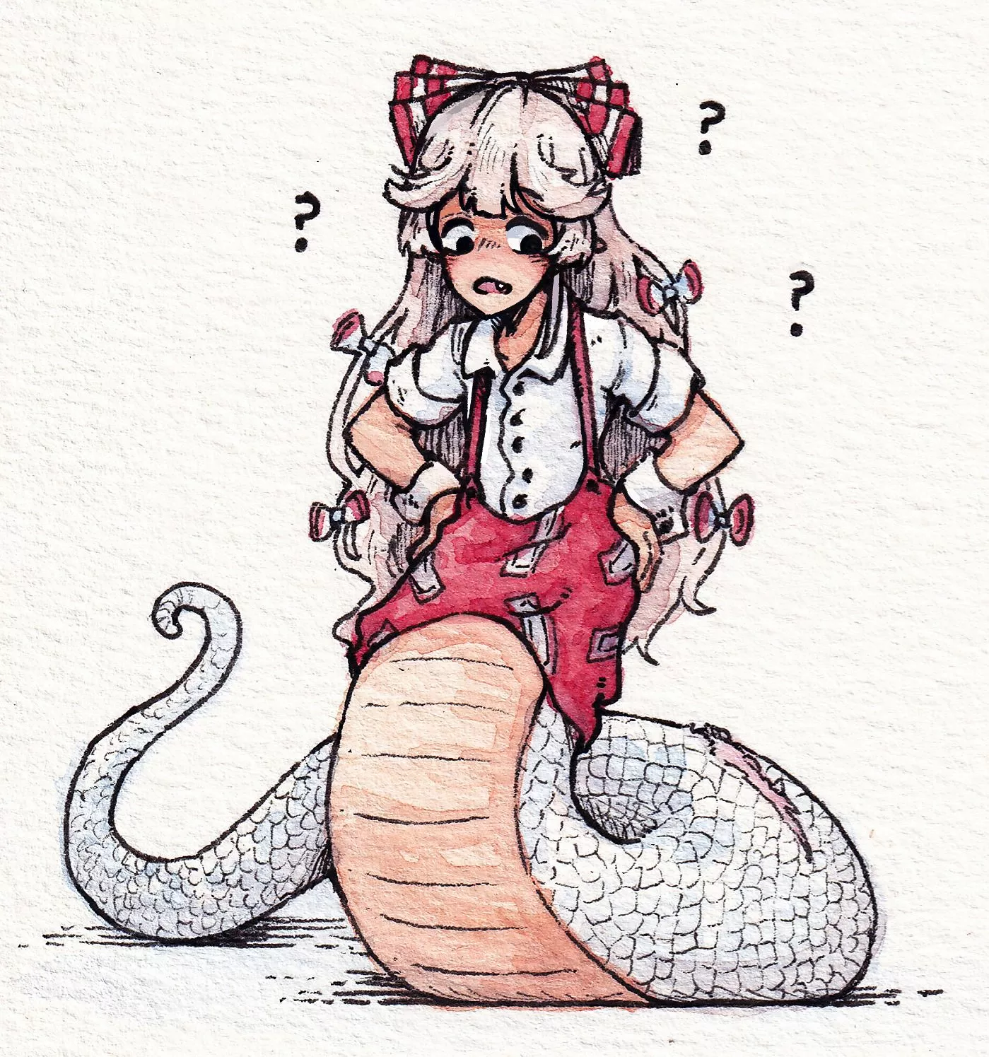 Mokou Lamia by @hayoibu [Touhou Project] posted by The_Electric_Llama