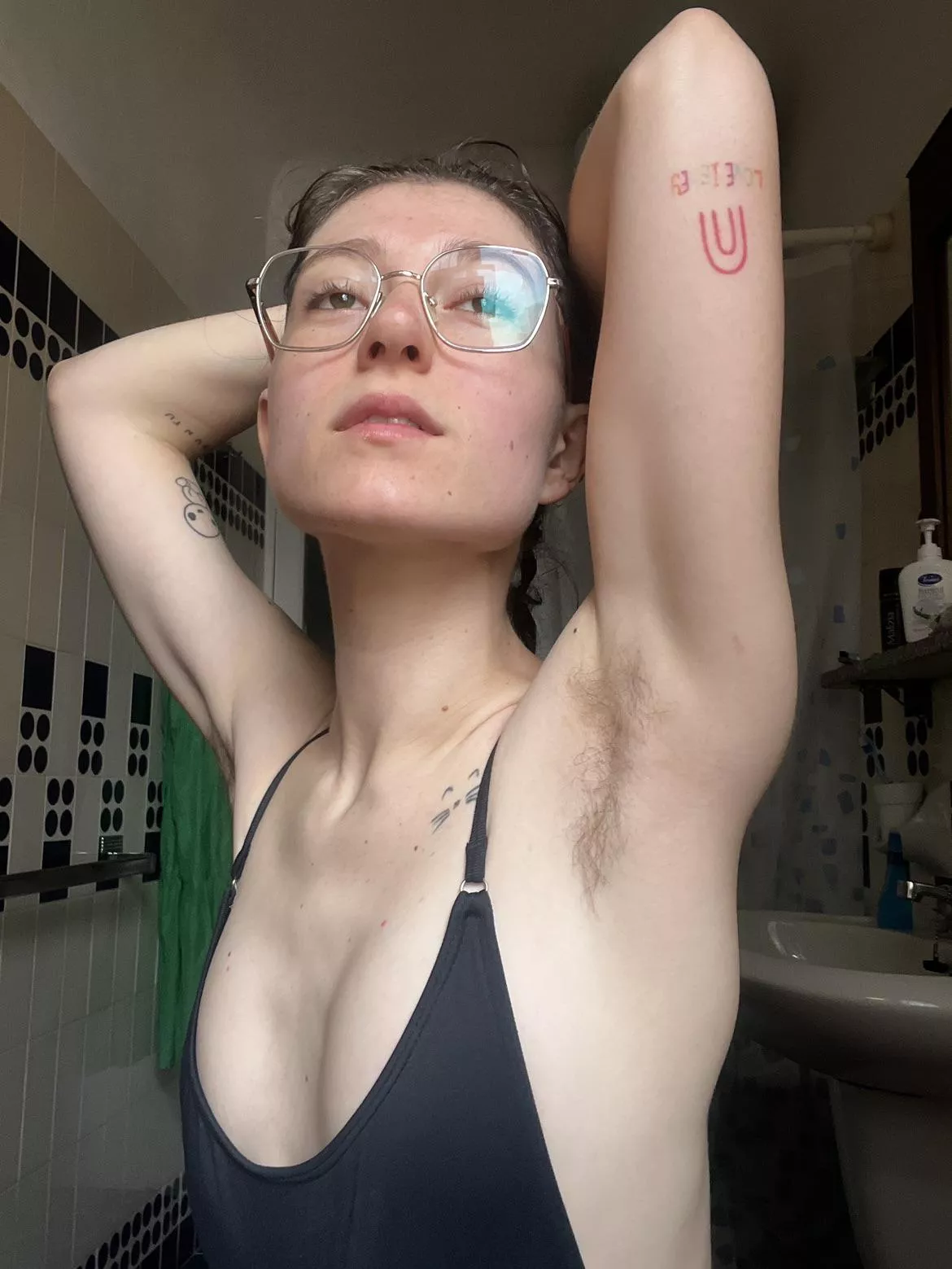 Hairy armpits and small boobs, do they make a good combination? posted by kinkymiahereee