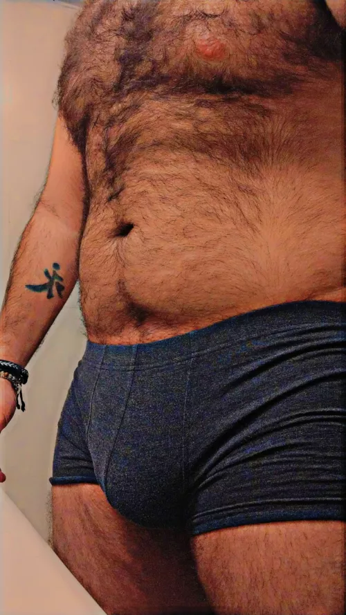 Hairy Bear belly by jbird890