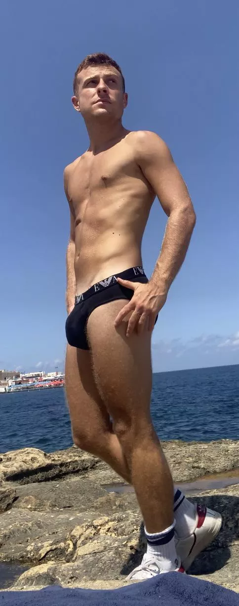 In public in my briefs posted by GazelleBitter6922