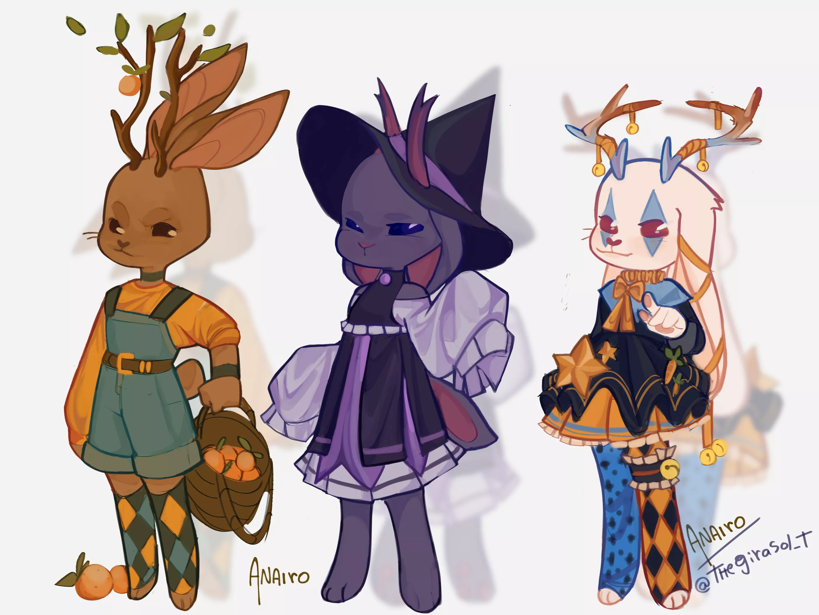 jackalopes adoptables via kofi! (art by me) posted by Ana_Ori