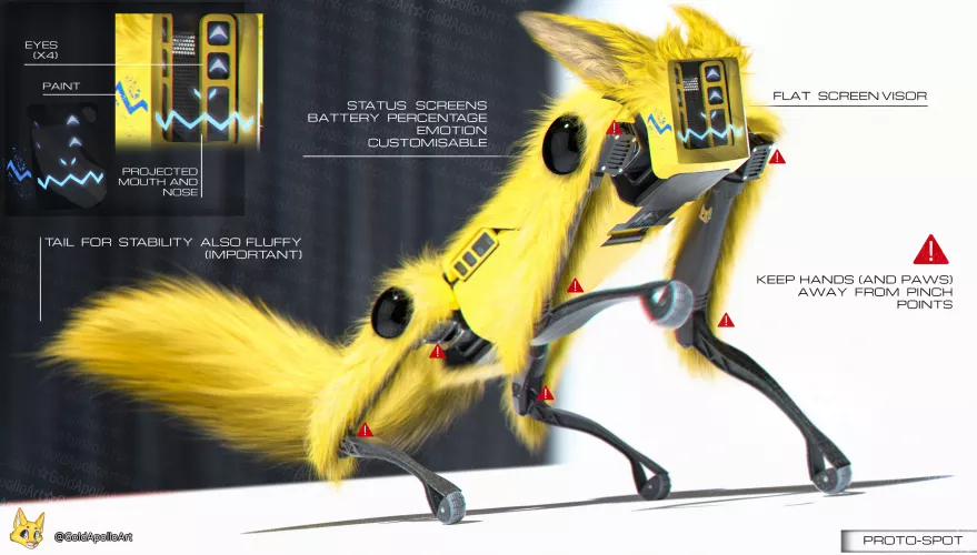 Protogen-Spot experiment! [OC] by GoldApolloArt