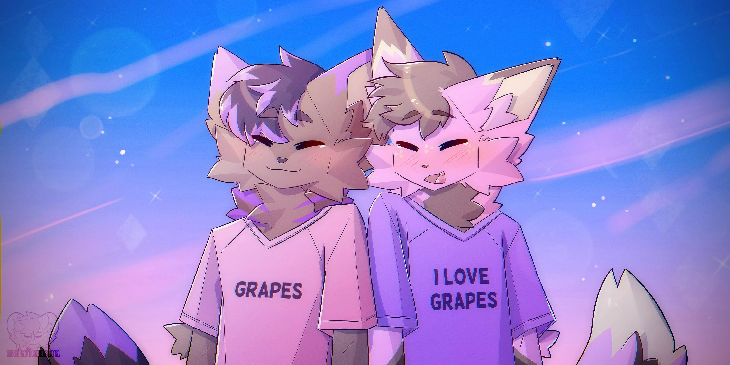 Purple and pink ~ ych for Kori_owo, art by me @maiathoustra posted by maiathoustra