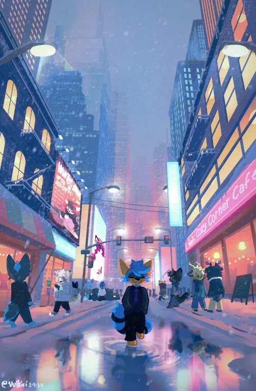 snowy streets 🌨️❄️ | art by me @vulkiri on twitter :3 by Vulkiri