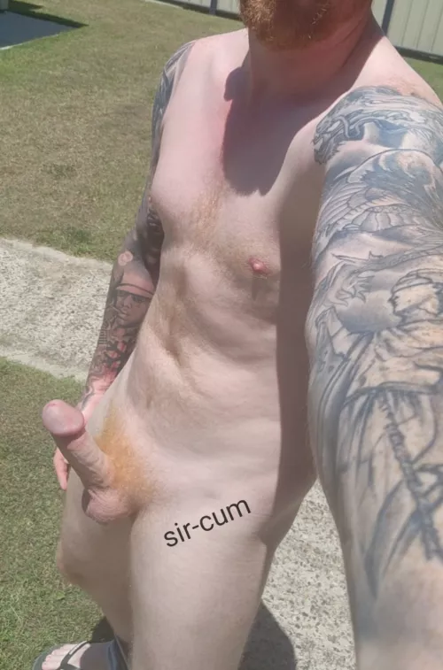 Rare shot of my naked ginger ass in the sun 🌞 by sir-cum