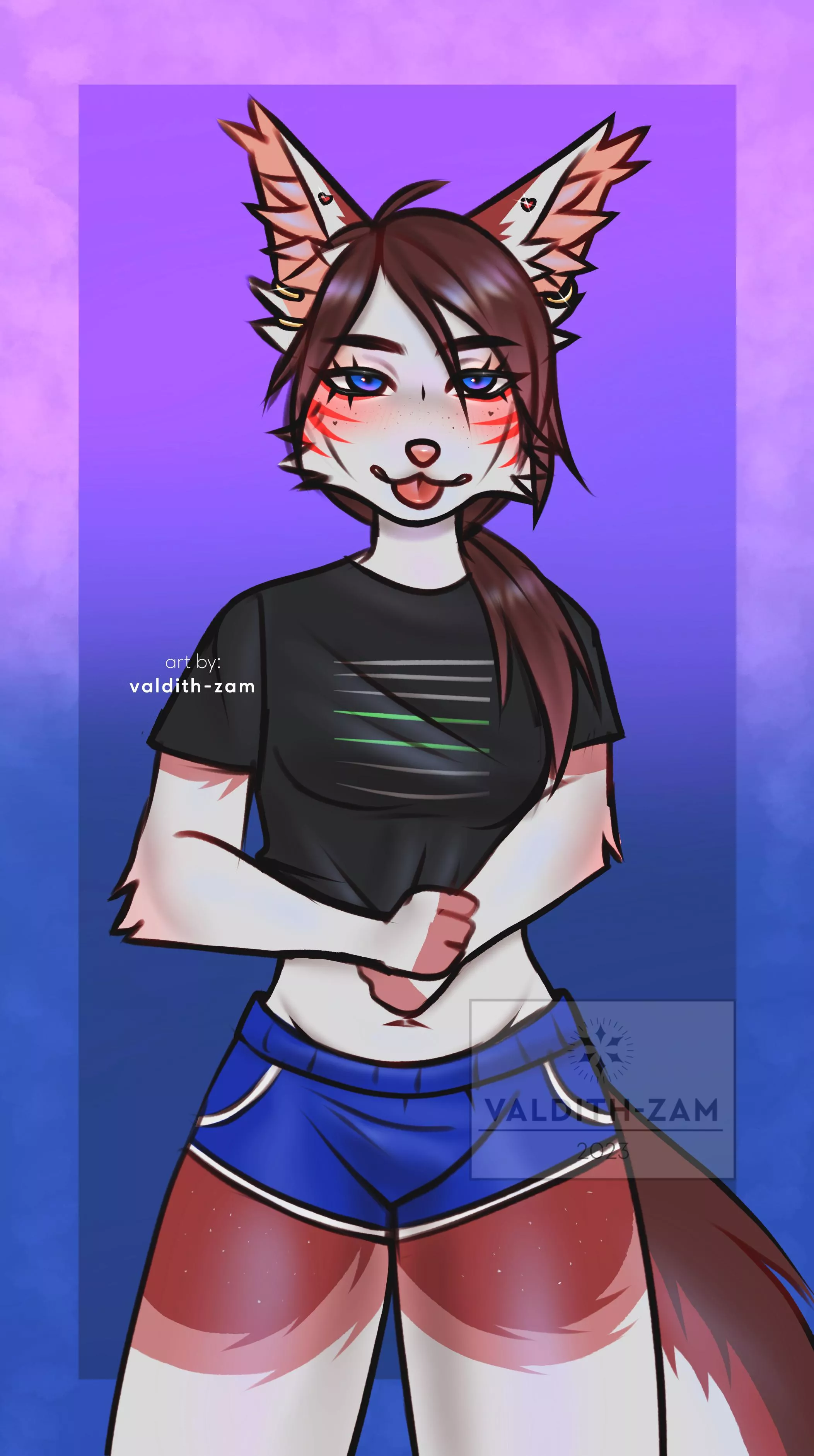 a drawing I did a few days ago, me doing blep 👅 posted by valdith-zam