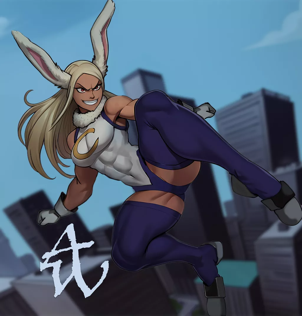 [Artwork] by (Abel_Waters) Rabbit Hero Mirko ready to kick some butt. posted by Abel_Waters