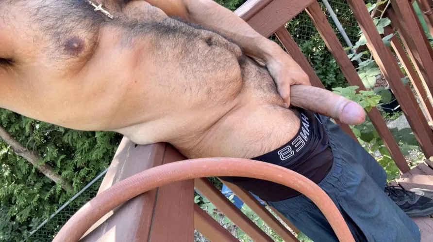 Outside with my hose😈😜 by guyfromthechixxx