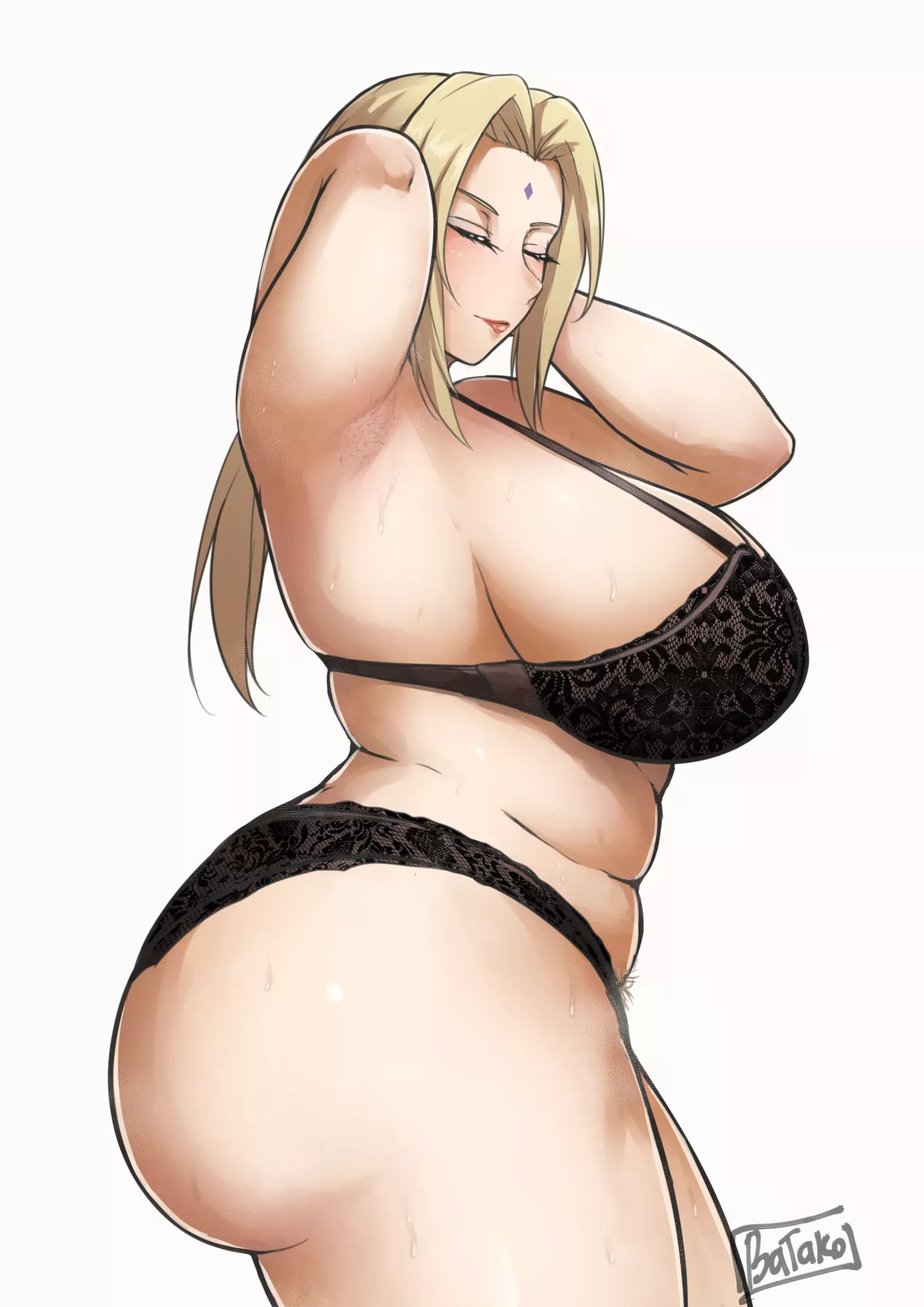 Tsunade getting ready posted by GeraldOfRivia08