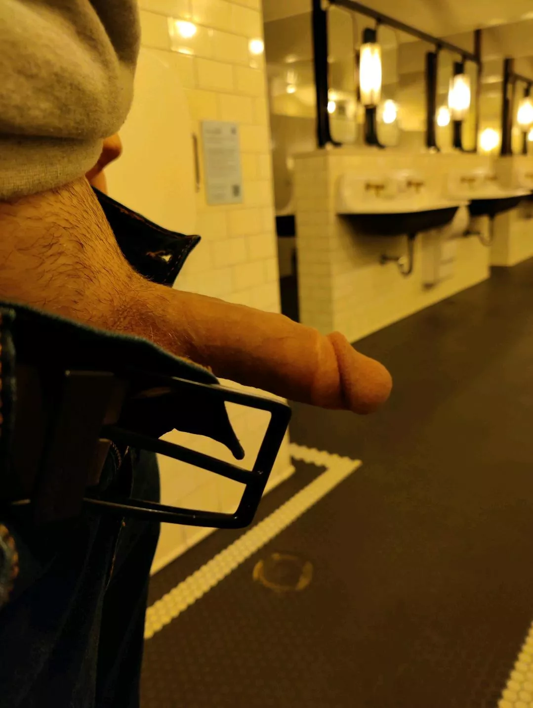 Getting hard in a public bathroom (Chelsea Market, NYC) posted by tygo839