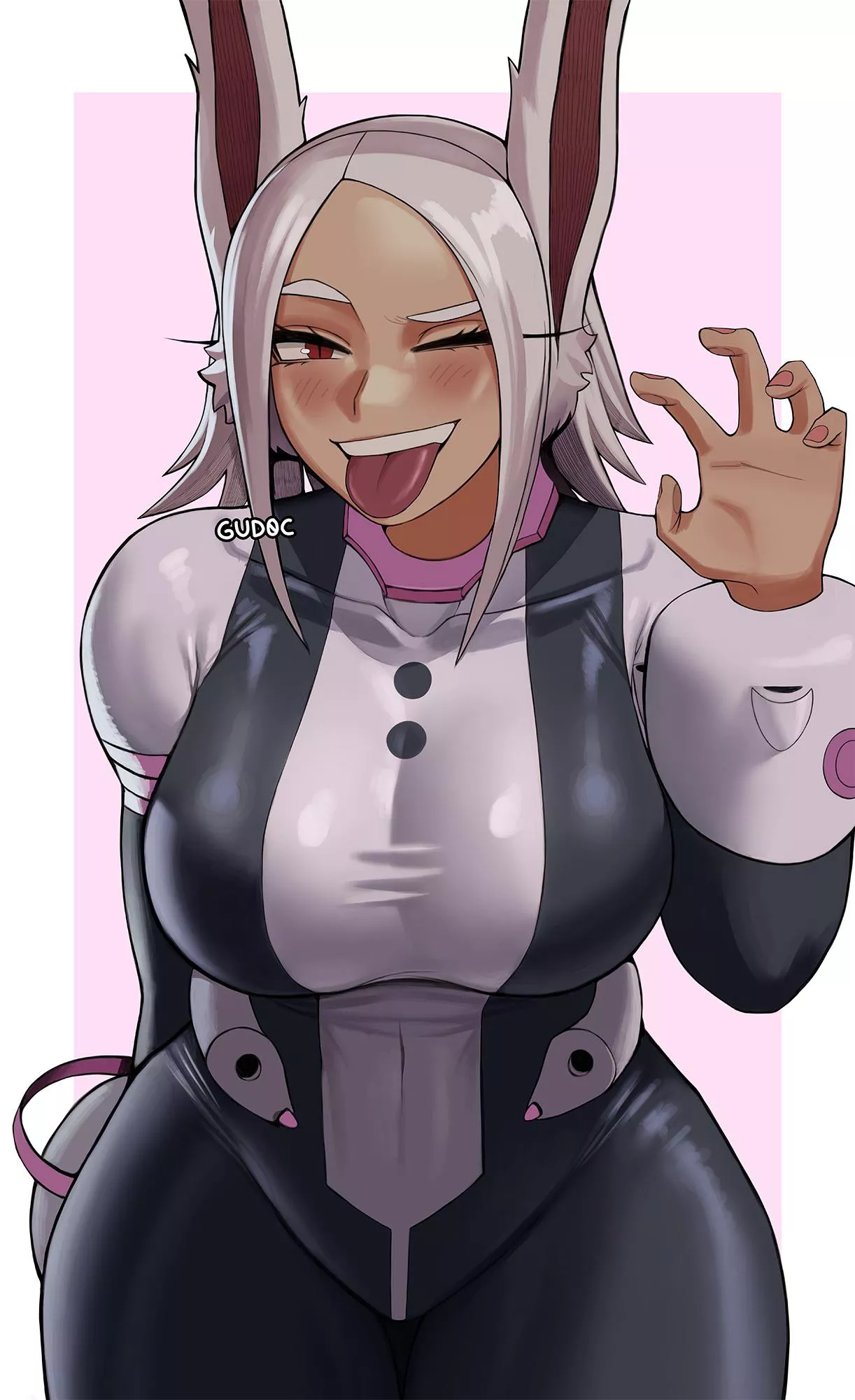 Mirko tries on Ochako’s costume (Gud0c) posted by MillionHypotheses