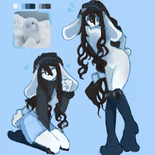 silly blue bunny :3 by loserkayameow