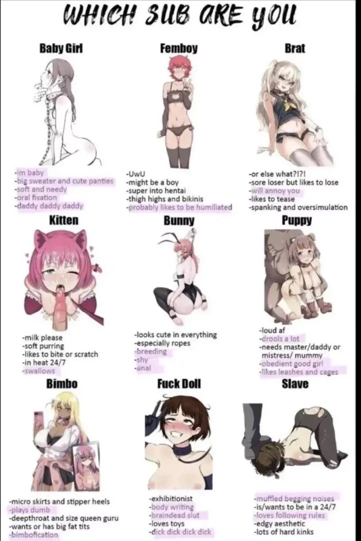 Which type do you like best? by SissyDragonLuna