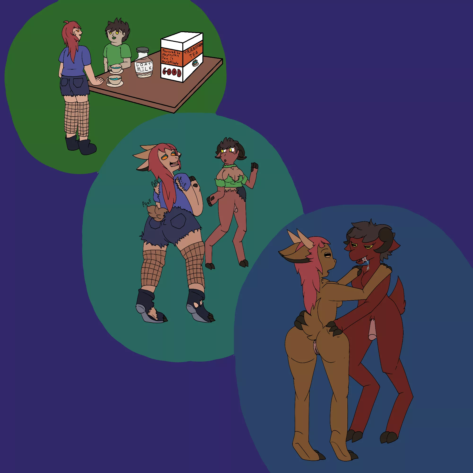 Man and Woman to Goat Anthros Mtf Futa tf posted by AbysssShriek