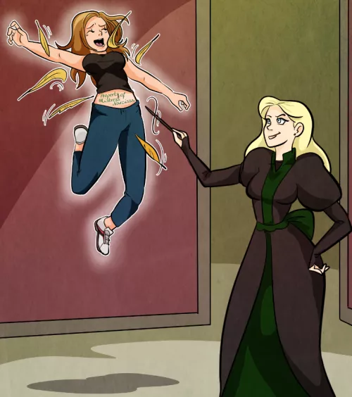 Narcissa Malfoy tickle torturing Buffy the Vampire Slayer by Arkham-Insanity on Deviantart by GarthTDdraig