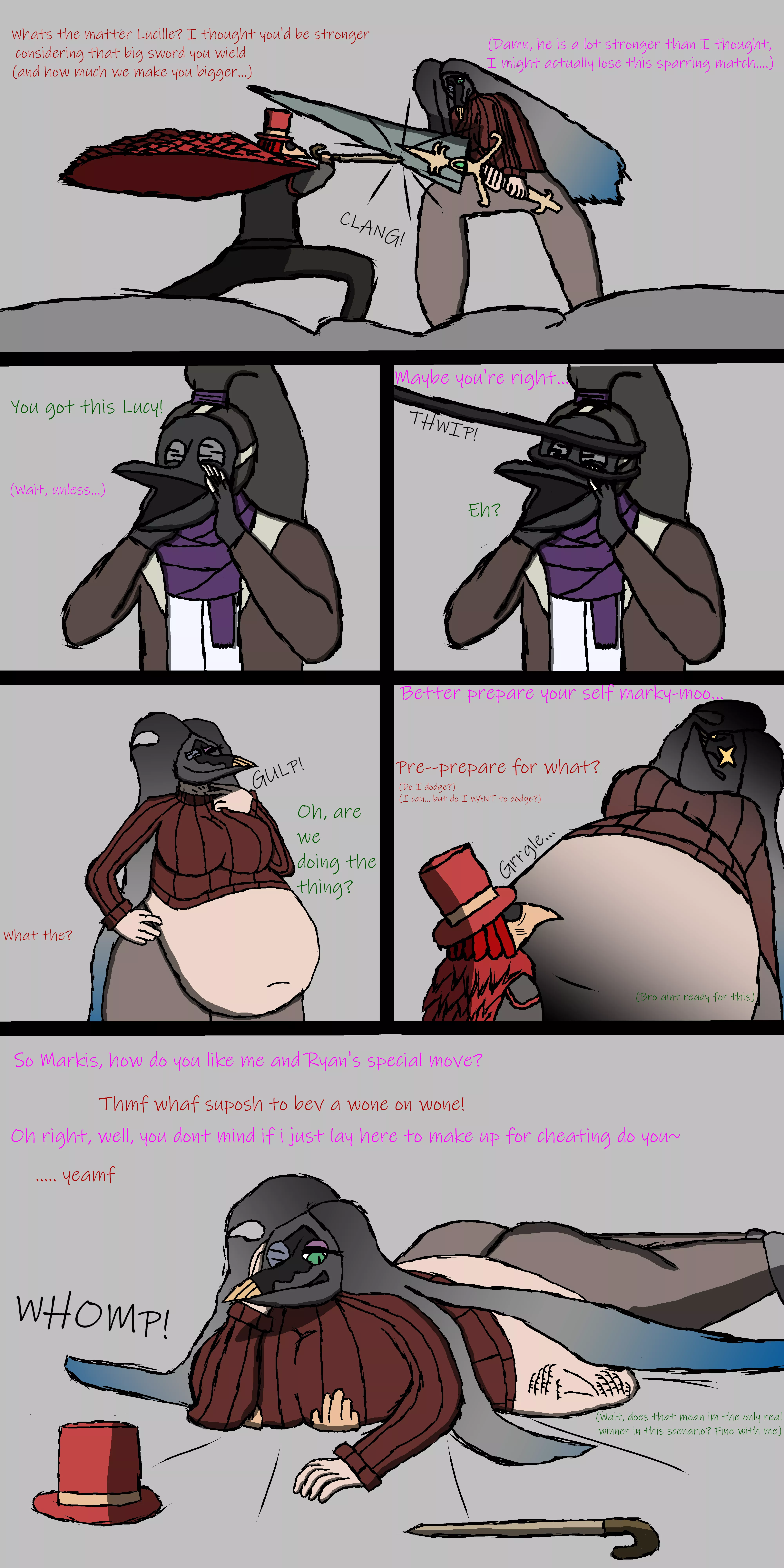 {Comic} Lucille and Markis' sparring match (Art by Oingulon, Lucille belongs to WaterTiddiMan) posted by Oingoulon