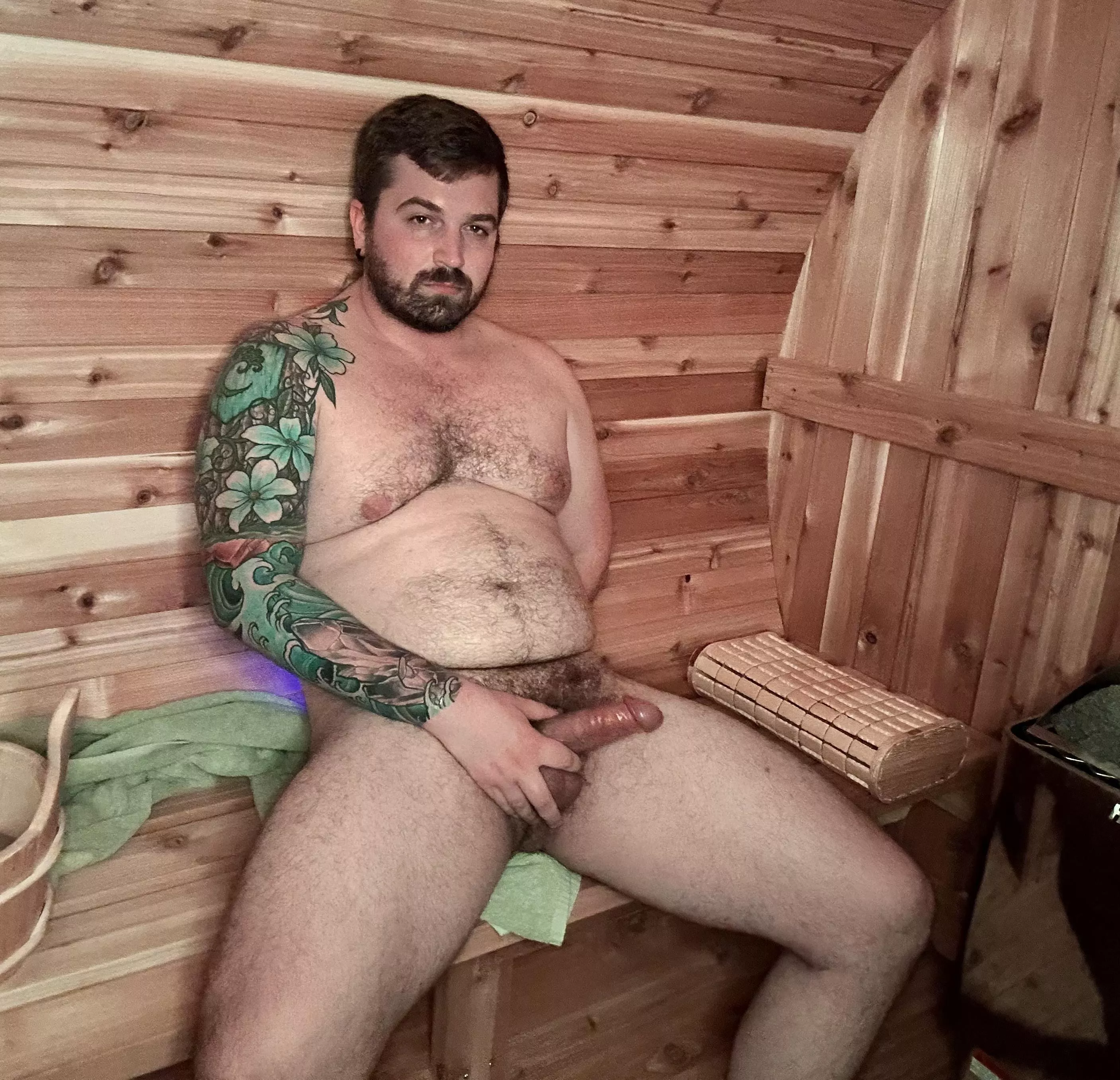 Hairy, hard and haggard in the sauna posted by Icy_Height_3193