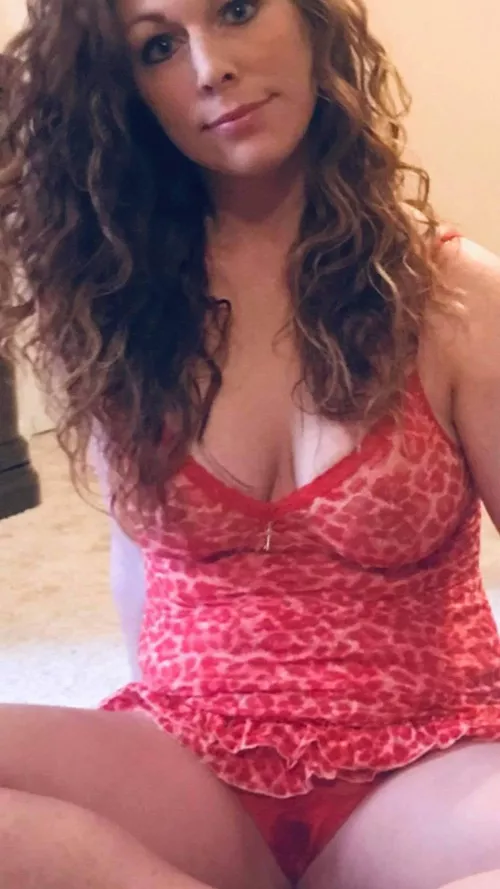 Redhead, red wet panties by justtopost69